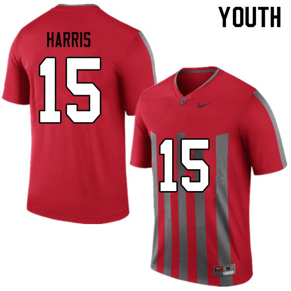 Ohio State Buckeyes #15 Jaylen Harris Youth Stitched Jersey Throwback